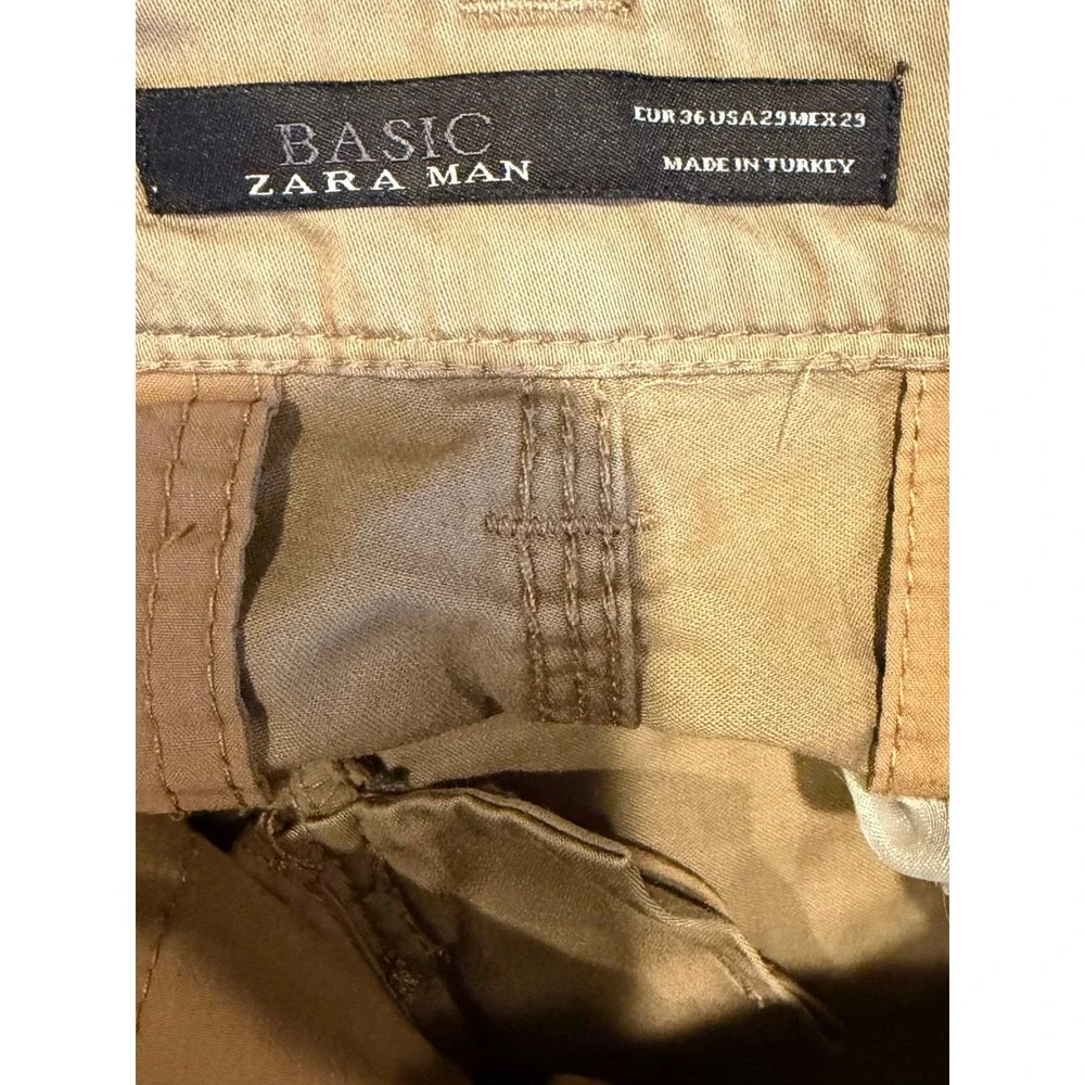 Zara Man Basic Tan Khaki Chino Pants Mens 29 Slim Straight Gorpcore Preppy Basic